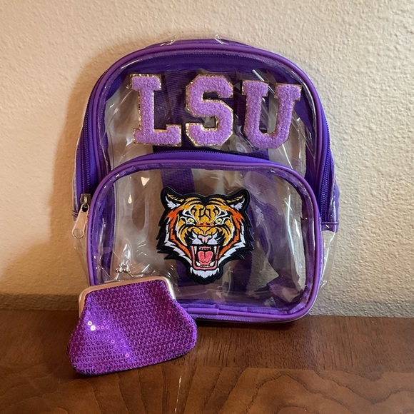 Handbags - LSU Tigers Clear Small Backpack & Coin Purse